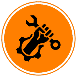 icono herramientas y mano